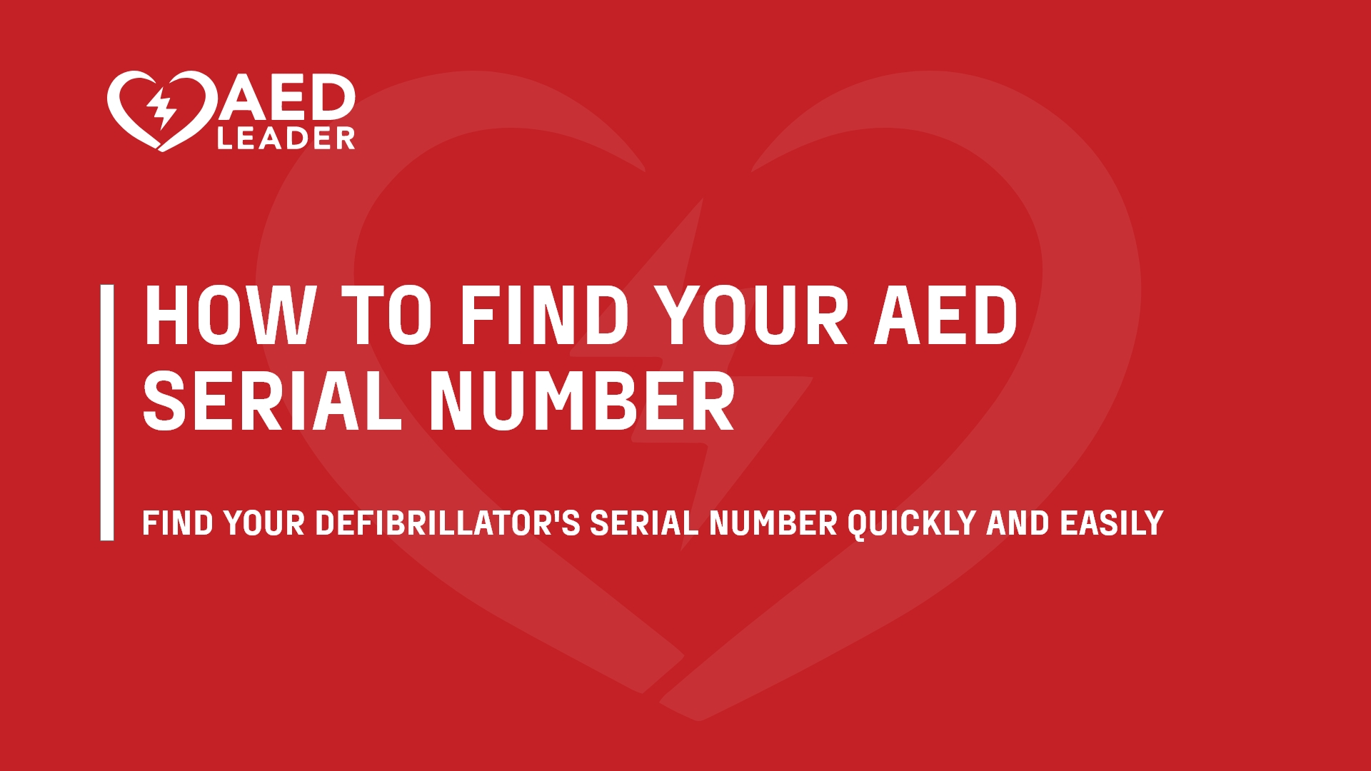How to Find Your AED Serial Number